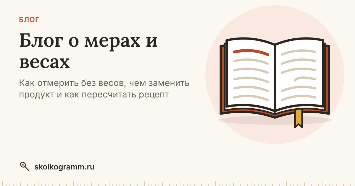 Блог: меры и весы, замены продуктов, выпечка